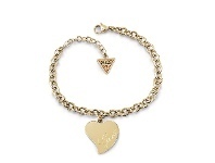 Bevilles Jewellery Guess Love Gold Plated Guess Love Heart Charm Bracelet offer