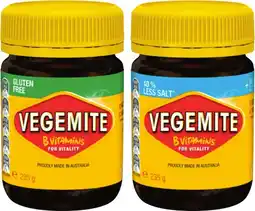 IGA Vegemite Gluten Free or 40% Less Salt 235g offer