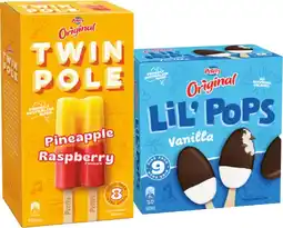 IGA Peters Original Twin Pole 8 Pack or LiL’ Pops Ice Cream 9 Pack Selected Varieties offer