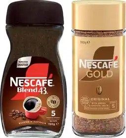 IGA Nescafé Blend 43 Instant Coffee 140‑150g or Gold 90‑100g Selected Varieties offer