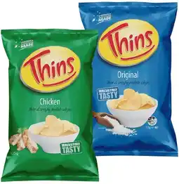 IGA Thins Chips 150‑175g Selected Varieties offer
