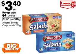 Woolworths Arnotts Salada Crispbreads offer
