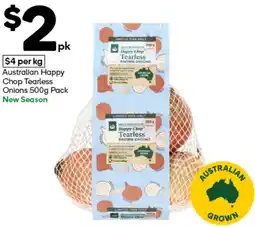 Woolworths Australian Happy Chop Tearless Onions Pack offer