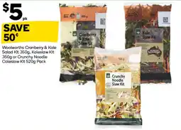 Woolworths Woolworths Cranberry & Kale Salad Kit Kaleslaw Kit or Crunchy Noodle Coleslaw Kit Pack offer