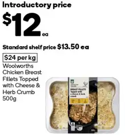Woolworths Woolworths Chicken Breast Fillets Topped with Cheese & Herb Crumb offer