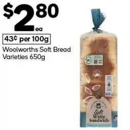 Woolworths Woolworths Soft Bread Varieties offer