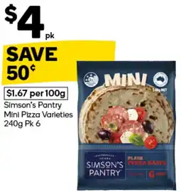 Woolworths Simsons Pantry Mini Pizza Varieties offer