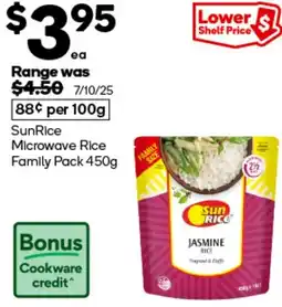 Woolworths SunRice Microwave Rice Family Pack offer