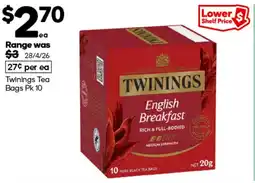 Woolworths Twinings Tea Bags offer