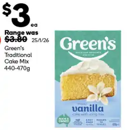 Woolworths Greens Traditional Cake Mix offer