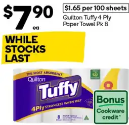 Woolworths Quilton Tuffy 4 Ply Paper Towel offer