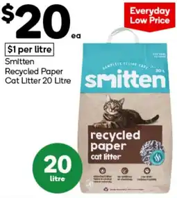 Woolworths Smitten Recycled Paper Cat Litter offer