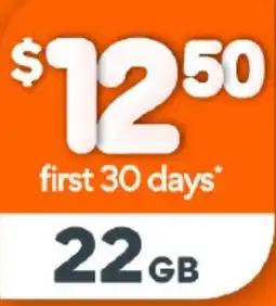 Woolworths First 30 days 22 GB offer