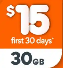 Woolworths First 30 days 30 GB offer