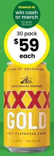 The Bottle O XXXX Gold Block Cans offer