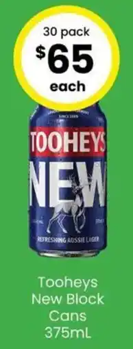 The Bottle O Tooheys New Block Cans offer