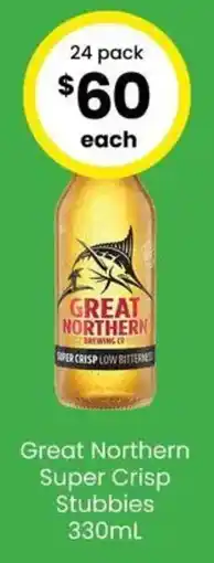 The Bottle O Great Northern Super Crisp Stubbies offer