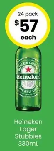 The Bottle O Heineken Lager Stubbies offer