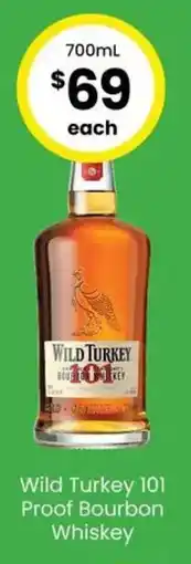 The Bottle O Wild Turkey 101 Proof Bourbon Whiskey offer