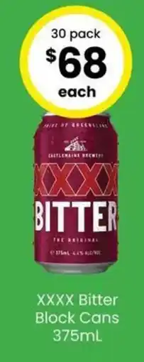 The Bottle O XXXX Bitter Block Cans offer