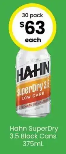 The Bottle O Hahn SuperDry 3.5 Block Cans offer