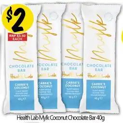 NQR Health Lab Mylk Coconut Chocolate Bar offer