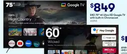 Woolworths Eko 75 4k ultra hd google tv with built in chromecast offer