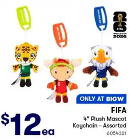 Woolworths Fifa 4 plush mascot keychain assorted offer