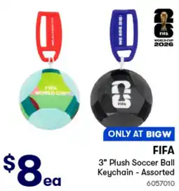 Woolworths Fifa 3 plush soccer ball keychain assorted offer