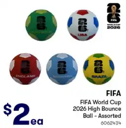 Woolworths Fifa world cup 2026 high bounce ball assorted offer