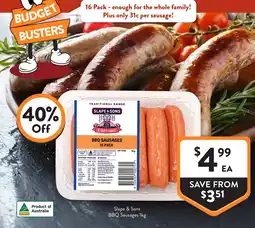 Foodworks Slape & sons bbq sausages offer