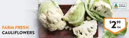 Foodworks Farm fresh cauliflowers offer