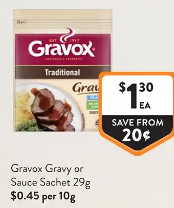 Foodworks Gravox Gravy or Sauce Sachet offer