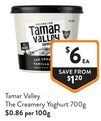Foodworks Tamar Valley The Creamery Yoghurt offer