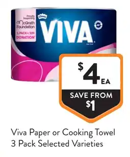 Foodworks Viva Paper or Cooking Towel offer