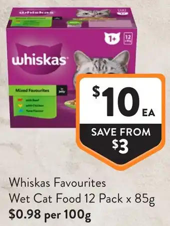 Foodworks Whiskas Favourites Wet Cat Food offer