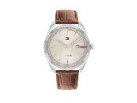 Bevilles Jewellery Tommy Hilfiger Theo Cream and Brown Watch 1710430 offer