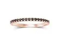 Bevilles Jewellery Eternity Ring with 0.10ct of Black Diamonds in 10ct Rose Gold offer