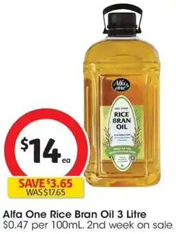 Coles Alfa One Rice Bran Oil offer