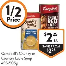 Foodworks Campbell's Chunky or Country Ladle Soup offer