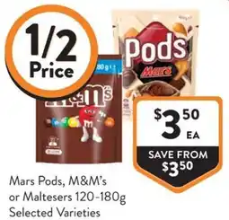 Foodworks Mars Pods, M&M's or Maltesers offer