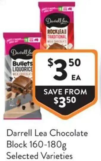 Foodworks Darrell Lea Chocolate Block offer