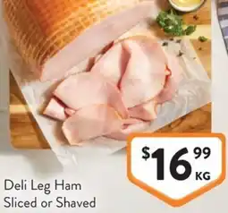 Foodworks Deli Leg Ham Sliced or Shaved offer