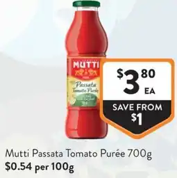 Foodworks Mutti Passata Tomato Purée offer
