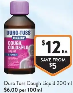 Foodworks Duro Tuss Cough Liquid offer