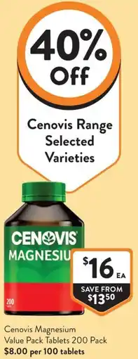 Foodworks Cenovis Magnesium offer