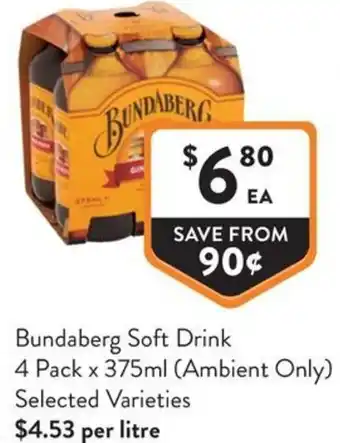 Foodworks Bundaberg Soft Drink offer