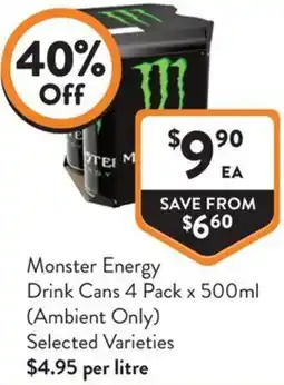 Foodworks Monster Energy Drink Cans offer