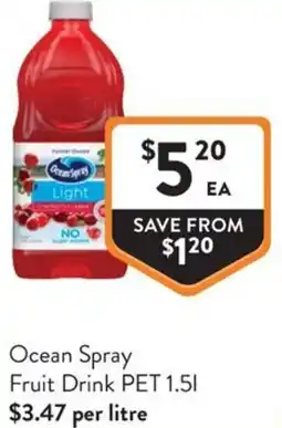 Foodworks Ocean Spray Fruit Drink offer