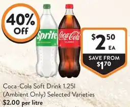 Foodworks Coca-Cola Soft Drink offer